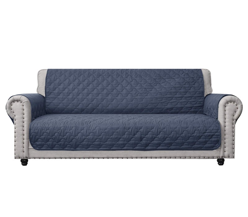 CHHKON Sofa Cover Blue with Non-Slip 100% Waterproof Quilted Furniture Protector Sofa Slipcover for Children, Pets for Leather Couch (Blue, 78'') - Image 1